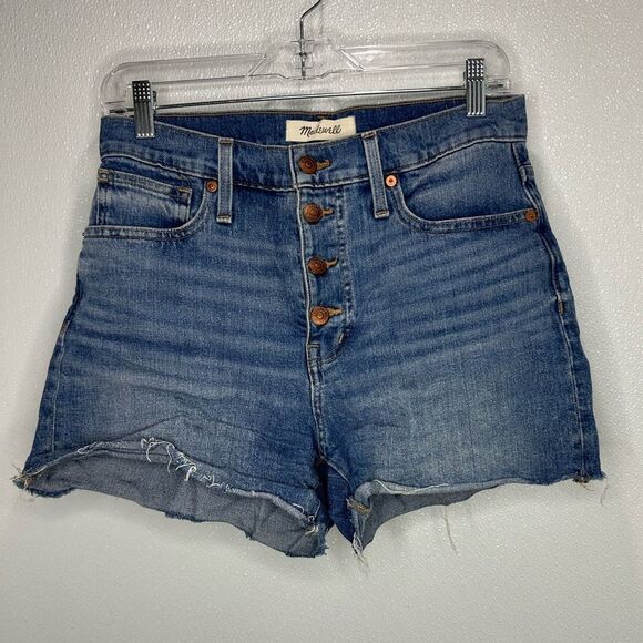 Madewell High-Rise Denim Button Fly Shorts Women’s 26 - Picture 2 of 5